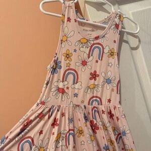 Posh Peanut Pink Rainbow & Daisy Tank Dress